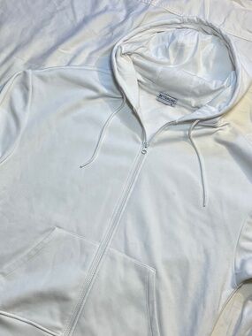 Amazon Essentials White Full-Zip Hooded Sweatshirt